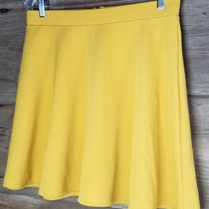 Yellow High Waist Mini Length Skirt Plus Size 0X